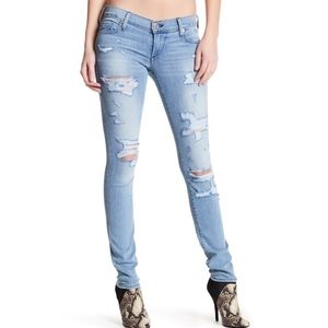 NWT TRUE RELIGION STELLA DESTRUCTED SKINNY JEAN 25